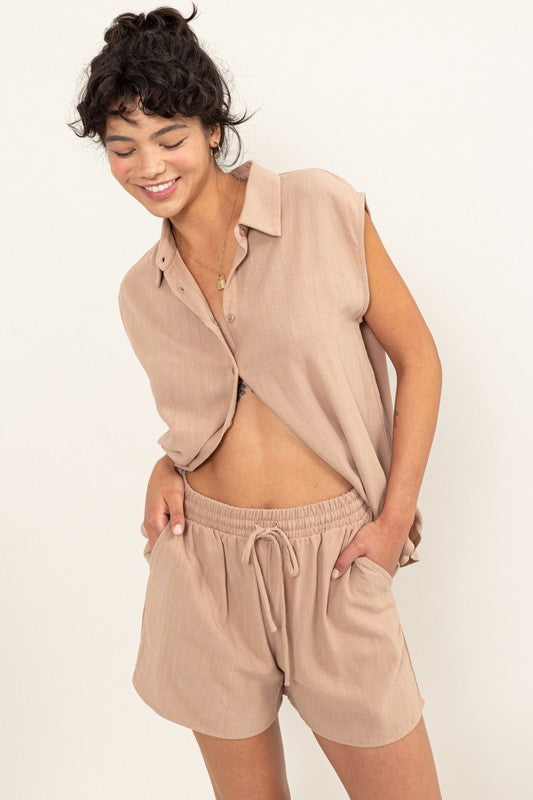 Rule The World Linen Shorts Set