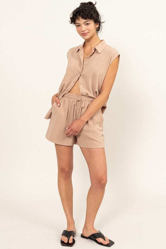 Rule The World Linen Shorts Set