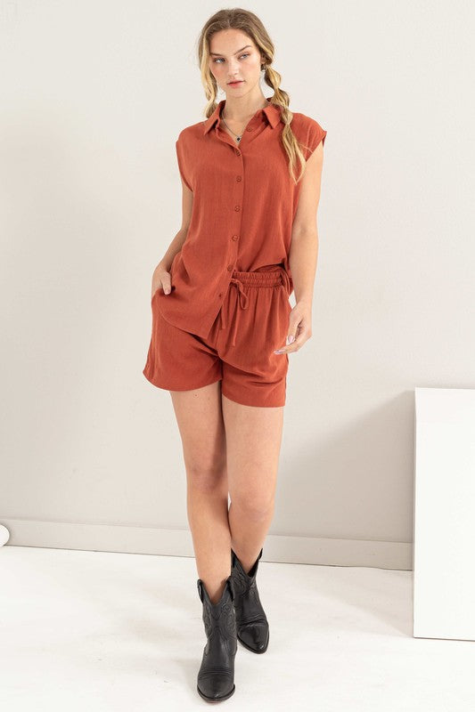 Rule The World Linen Shorts Set