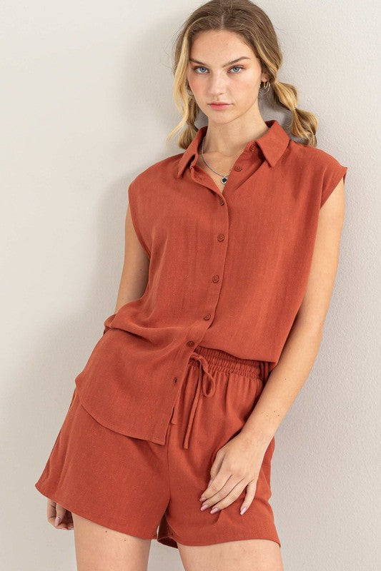 Rule The World Linen Shorts Set