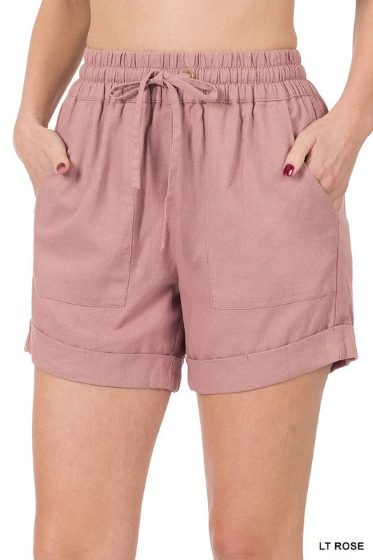 Easy-Go Linen Drawstring Shorts