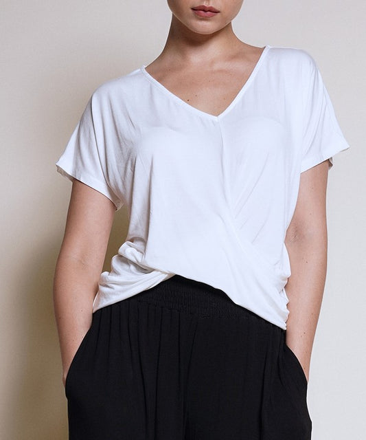 BAMBOO TWIST FRONT DOLMAN TOP