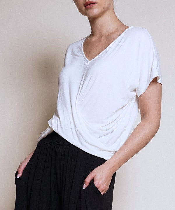 BAMBOO TWIST FRONT DOLMAN TOP