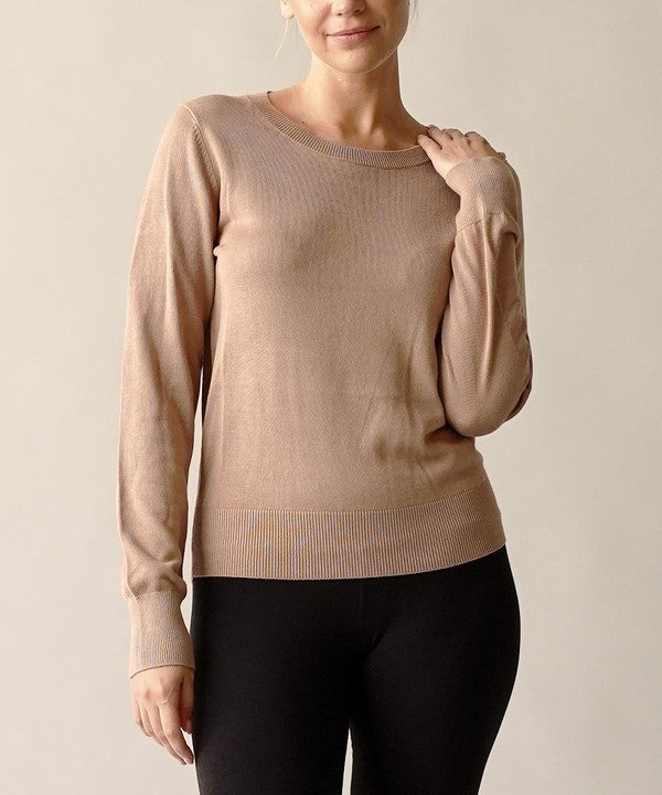 BAMBOO SWEATER CREW NECK TOP