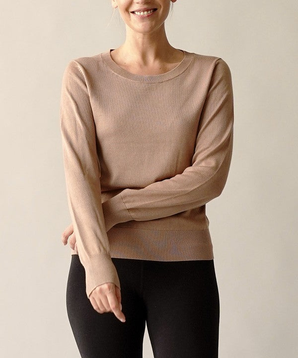 BAMBOO SWEATER CREW NECK TOP