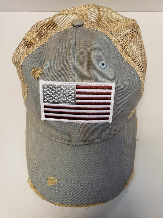 Flag on Sky Blue Hat