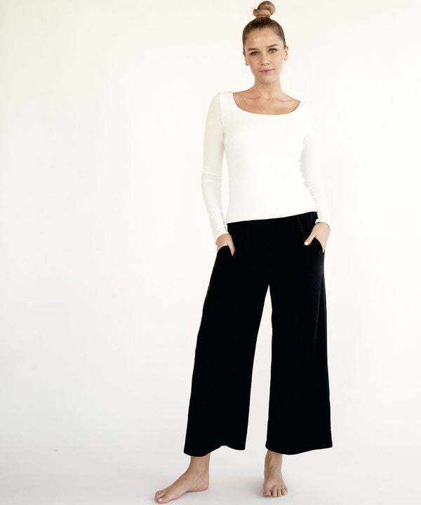 BAMBOO LONG SLEEVE DOUBLE LAYERED TOP