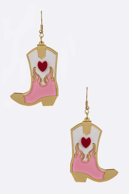 Acrylic Cowboy Boots Earrings