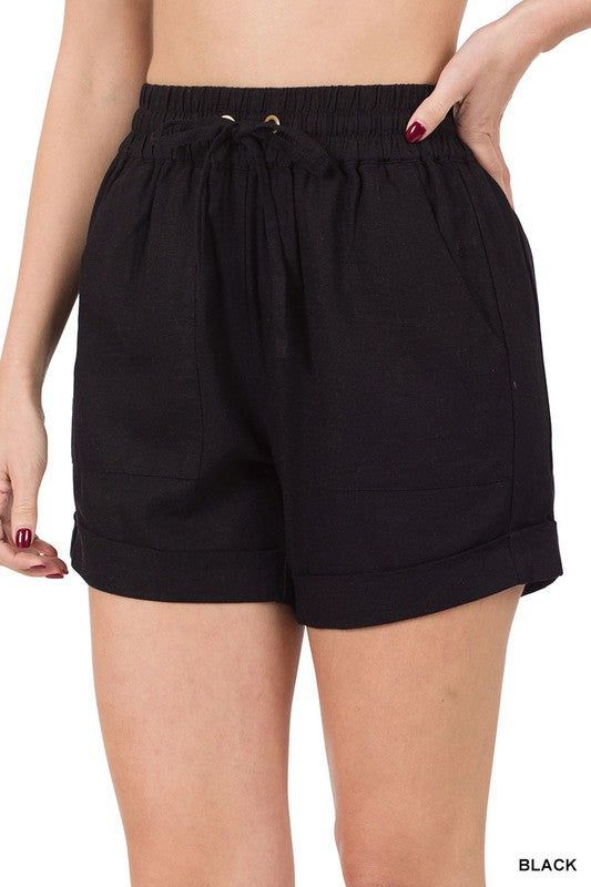 Easy-Go Linen Drawstring Shorts