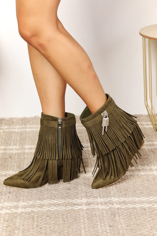 Boho Charm Tassel Wedge Booties