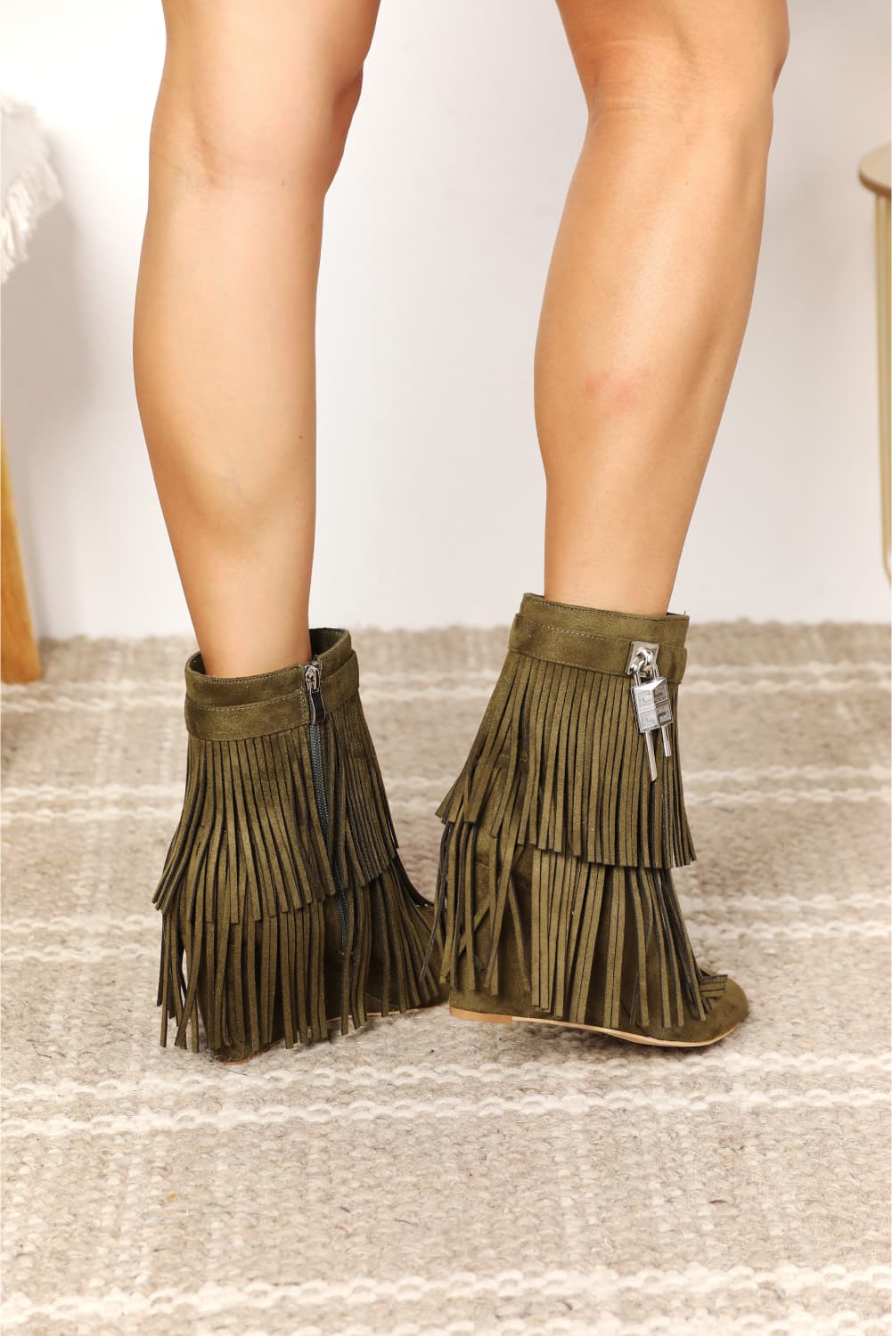 Boho Charm Tassel Wedge Booties