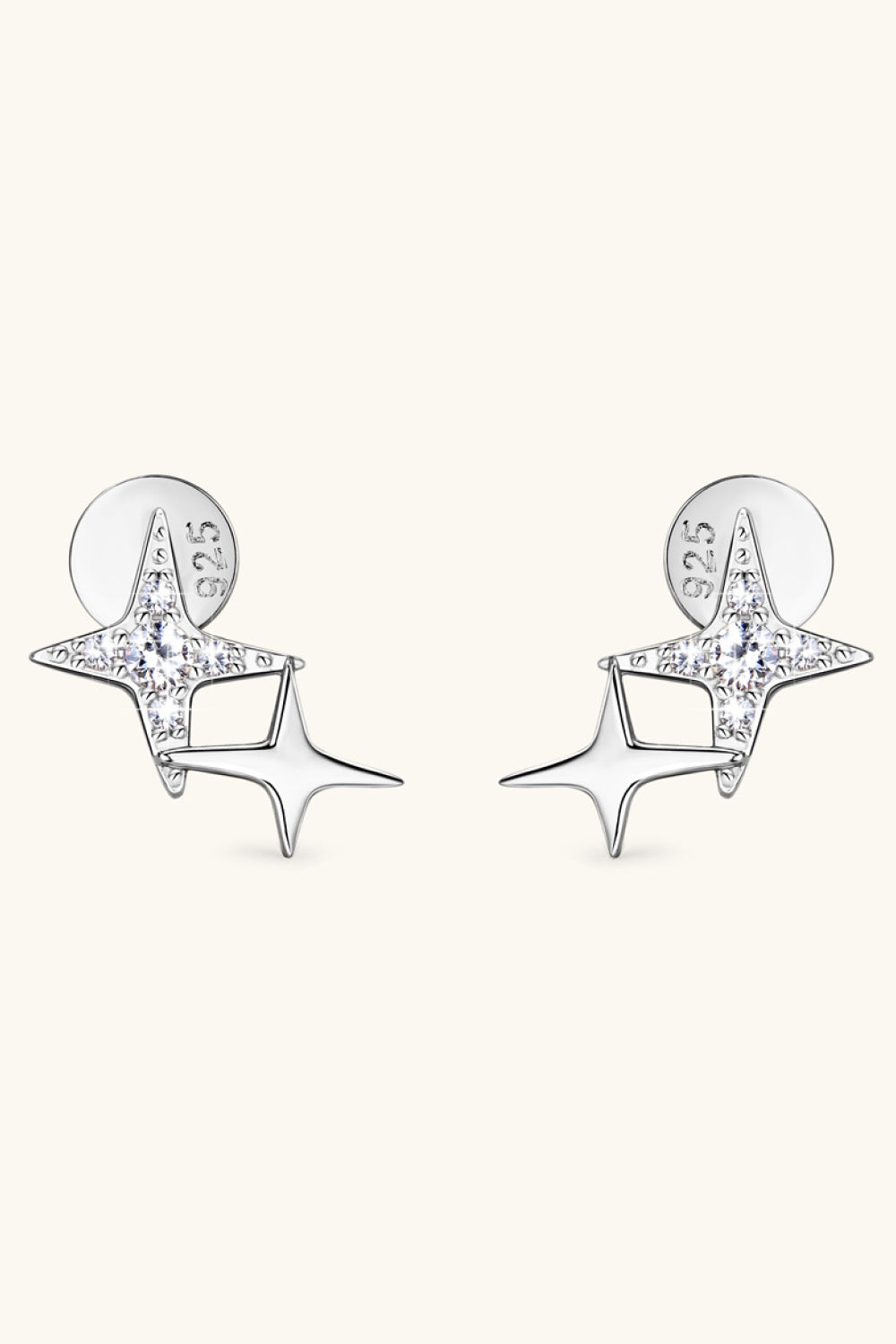Moissanite 925 Sterling Silver Star Shape Earrings